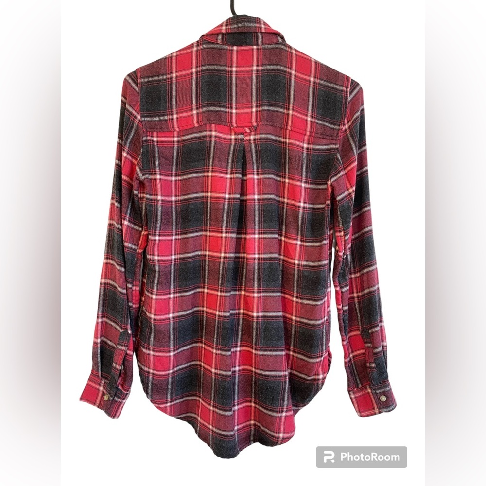 American Eagle Women's XXS Plaid Flannel Shirt Ahh-Mazingly Soft Boyfriend Fit